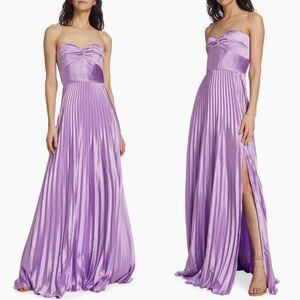 Elegant Purple Strapless Evening Gown